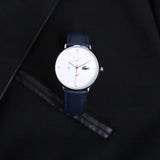 Lacoste Moon Multifunction White Dial Blue Leather Strap Watch for Men - 2010975
