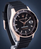 Maserati SFIDA Automatic Black Dial Black Rubber Strap Watch For Men - R8821140001