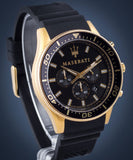 Maserati SFIDA Chronograph Black Dial Rubber Strap Watch For Men - R8871640001
